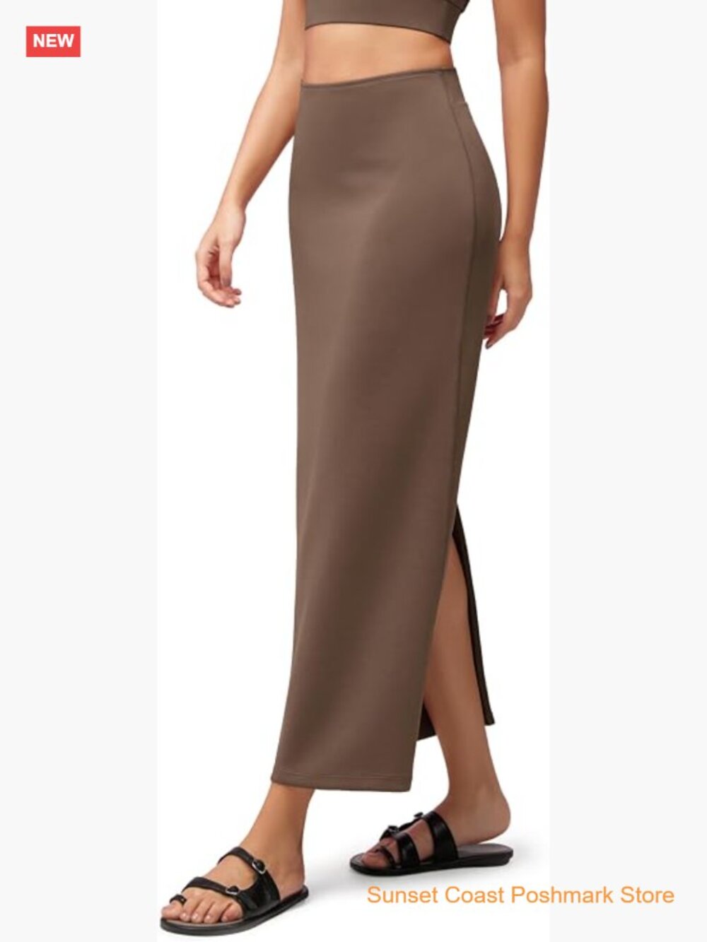 Modal Soft Maxi Skirt Back Slit High Waist Pencil Skirt Casual